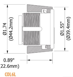 GMS COL6L-26D Extra Length Hardened Security Collar With Spacer And Spring Washer, 7/8" High, Satin Chrome