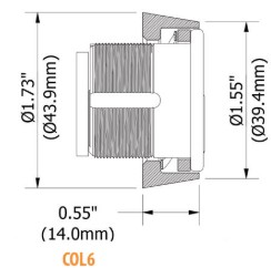 GMS COL6-C26D Hardened Security Collar With Spacer And Spring Washer, 9/16" High, Satin Chrome