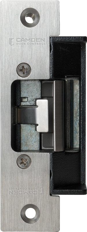 Camden Standard Depth Grade 1 'Universal' electric strike, 5/8" to 3/4" throw, 12/24V AC/DC, fail safe/fail secure operation, horizontal adjustment, and 3 stainless steel faceplates (CX-ESP1B, CX-ESP3B & CX-ESP4B)