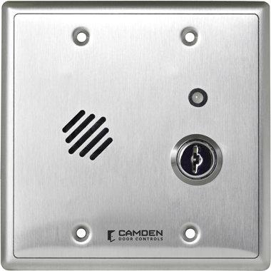 Camden Door alarm, with relays, timers, reset key, double gang, 12/24V AC/DC
