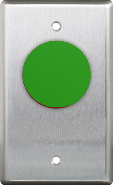 Camden 1 5/8"Mushroom Push Button S.Gang S/S FP N/C Green Button