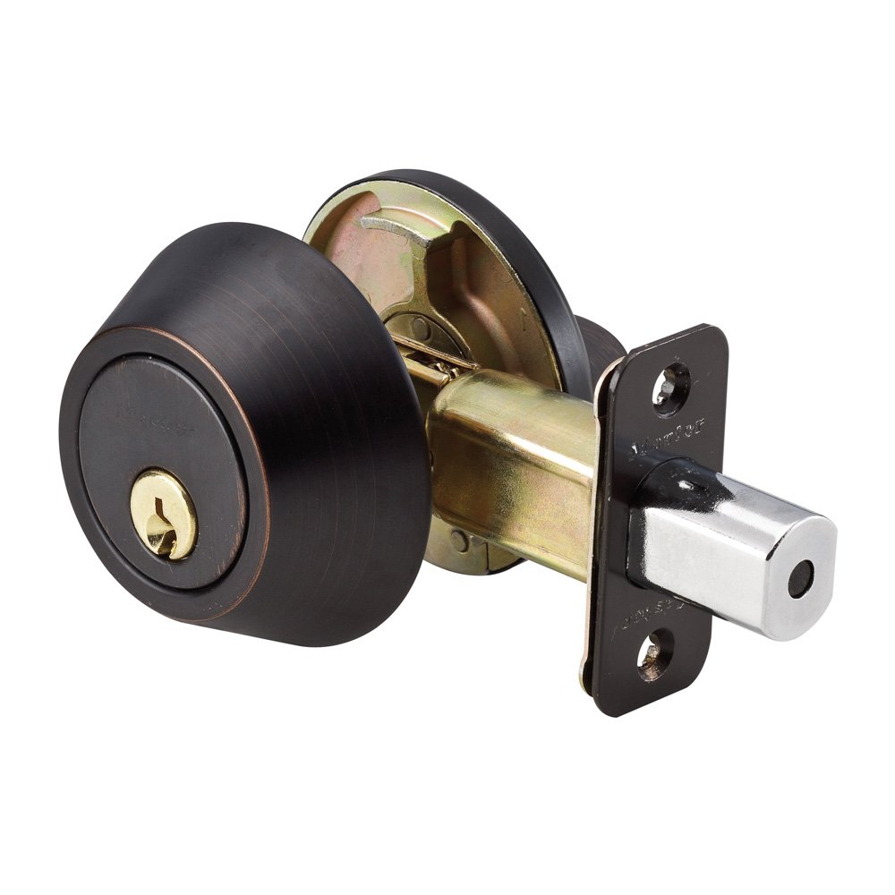 Master Deadbolt Single Cylinder in Aged Bronze Finish w/Schlage Keyway