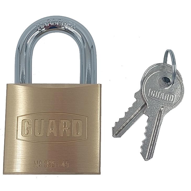 Guard 835 Brass Padlock 1¾(43.9mm) Body 1" Shackle 