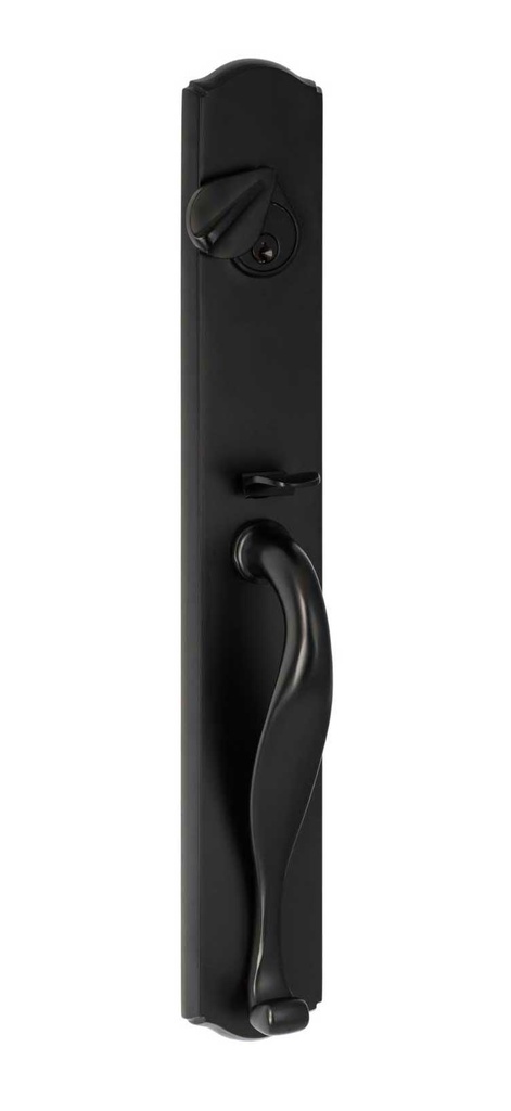 [WS507-SSLH FBL] Sure-Loc Wasatch Handleset (Flat Black, Sandstone Lever Left Hand, KW1 - Kwikset)