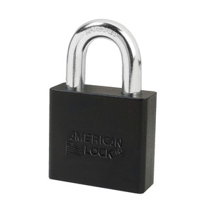 [A1305KABLK] American A1300 Series Aluminum Padlock (Black, Keyed Alike, 05 - 1" Clearance)