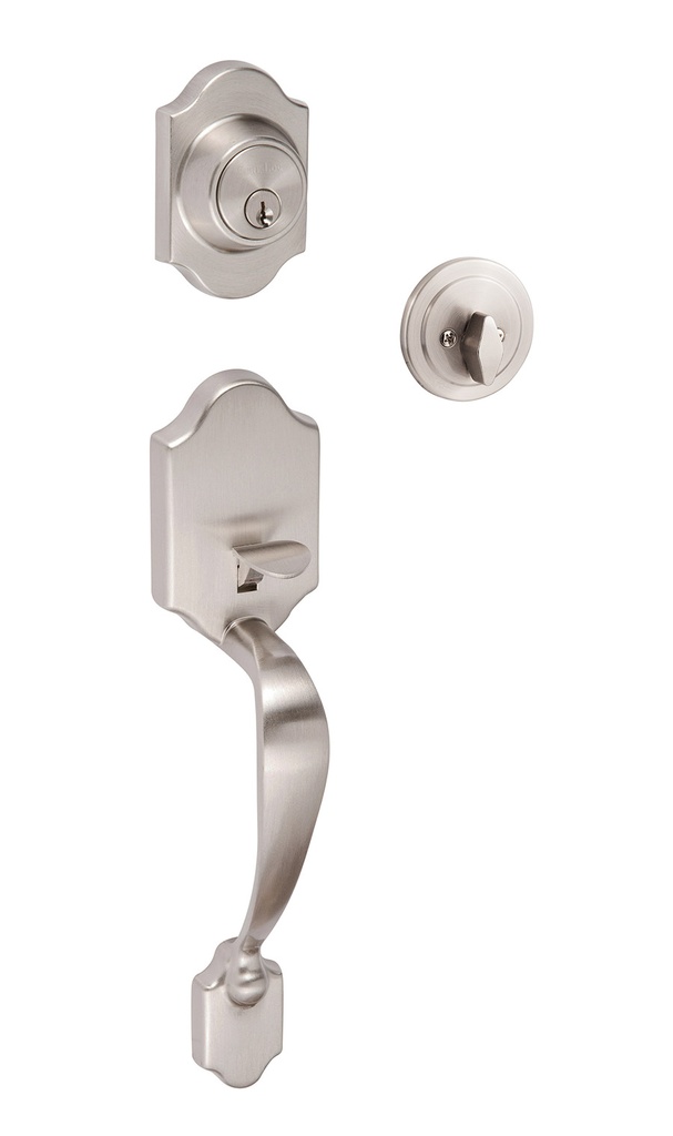 [CR507 15] Sure-Loc Coral Handleset (Satin Nickel, Entry - Kwikset KW1 Keyway)