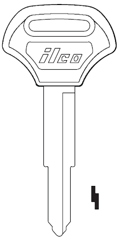 Ilco KW16C-P Kawasaki Motorcycle Key Blank Plastic Head KA31