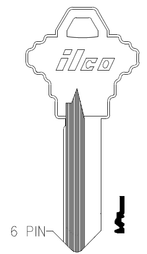 Ilco A1145FG Schlage Key Blank 6 Pin
