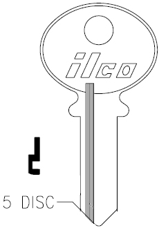 Ilco 1000G Corbin Key Blank 5 Pin