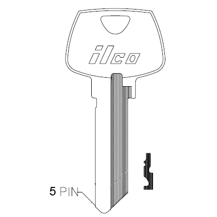 [1007LA] Ilco 1007LA Sargent Key Blank 5 Pin S22 1/2