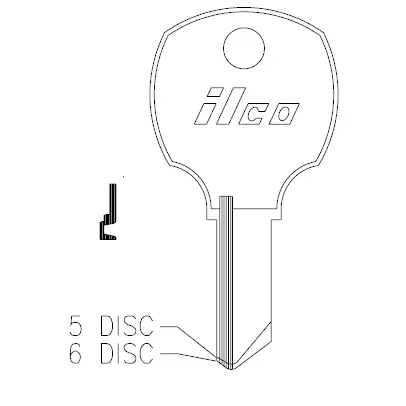 [1069M] Ilco 1069M Key Blank RO5