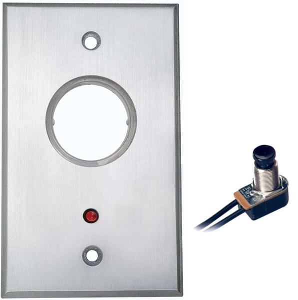 [CM-1120-7012] Camden Cast Aluminum, Flush Mount Key Switch, SPDT N/O & N/C Momentary Red 12V LED mounted on faceplate