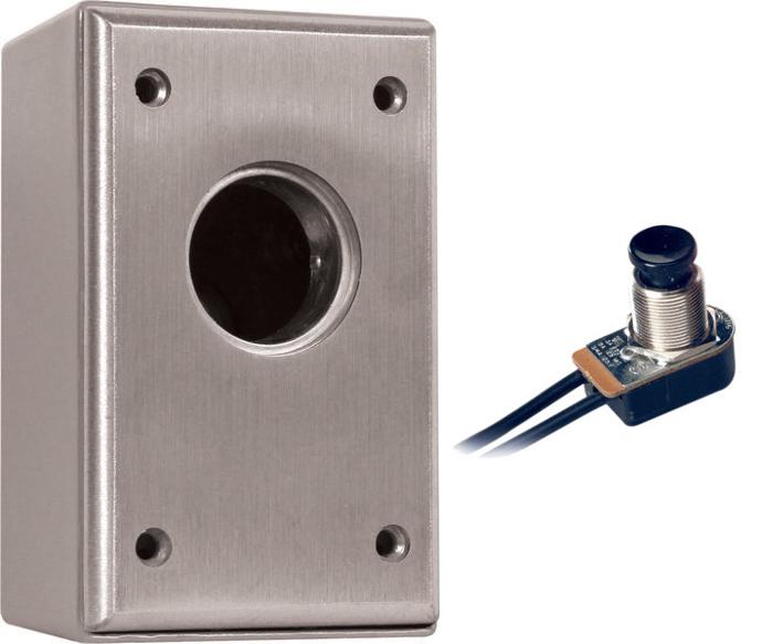 Camden CM-1000 Series Cast Aluminum with Surface Box Surface Mount Key Switch, SPST Momentary, N/C