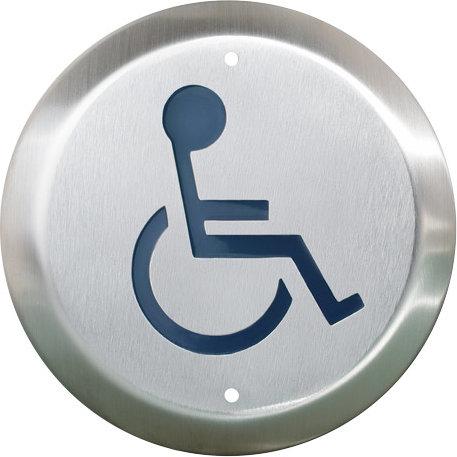 Camden 4½" Round Push Plate Switch Wheelchair Logo