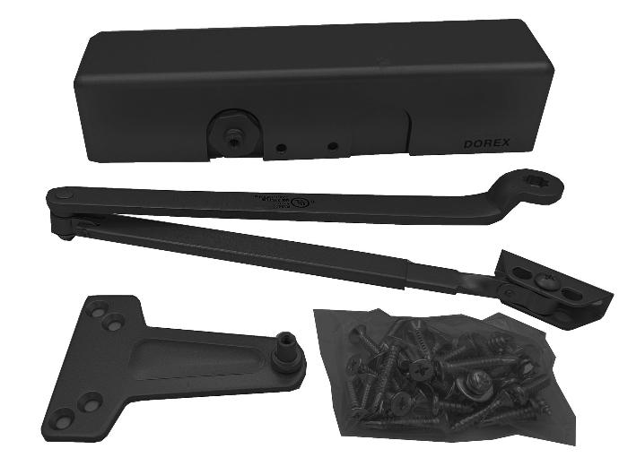 [1900BFMB] Dorex 1900 BFMB Grade 1 Barrier Free Matte Black Door Closer Adjustable 2-6
