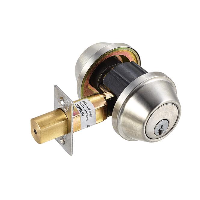 Dorex TLA60 Double Cylinder Satin Stainless Steel Deadbolt w/ Schlage Keyway
