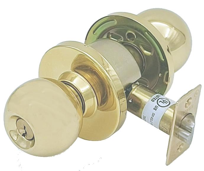 [TL80BC3] Dorex TL80 Grade 2 Storeroom Knobset Brass
