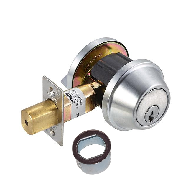 Dorex TLA51C32DWEI Single Cylinder Satin Stainless Steel Deadbolt 4 Way Bolt w/ Weiser Keyway