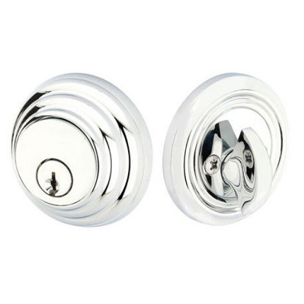 Emtek Double Cylinder Low Profile Deadbolt Schlage Keyway in Satin Nickel