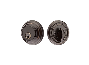 Emtek 8455 Single Cylinder Low Profile Deadbolt Schlage Keyway in Oil Rubbed Bronze