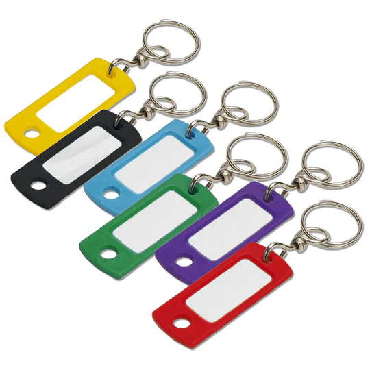 Lucky Line ID Tag W/key ring, Yellow
