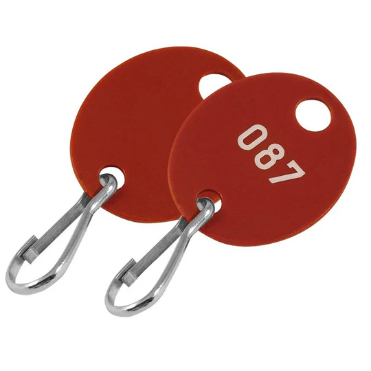 Lucky Line 1-40 Oval Tag, w/hook, Brown