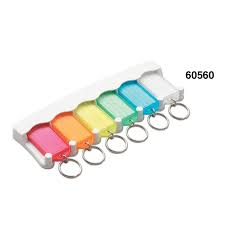 Lucky Line 60560 6 Key Tag Rack - White