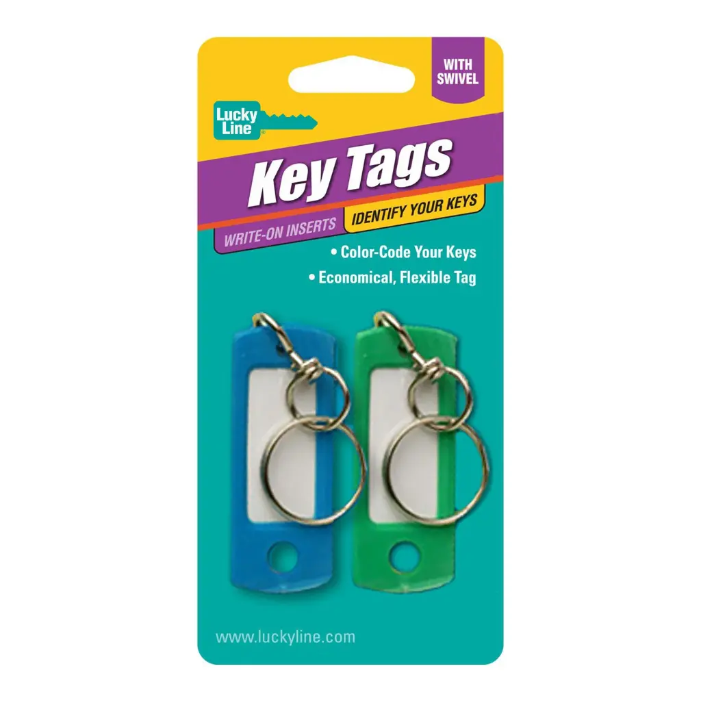 Lucky Line ID Tag - With Swivel Assorted 2 Per Card