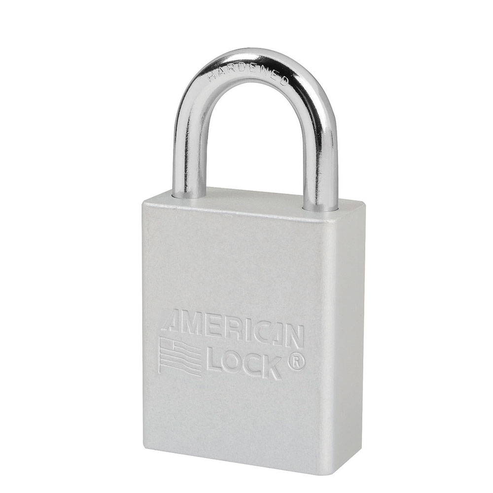 American Lock A1105KACLR Silver Anodized Aluminum Safety Padlock, 1-1/2" (38mm) Wide with 1" (25mm) Tall Shackle, Keyed Alike