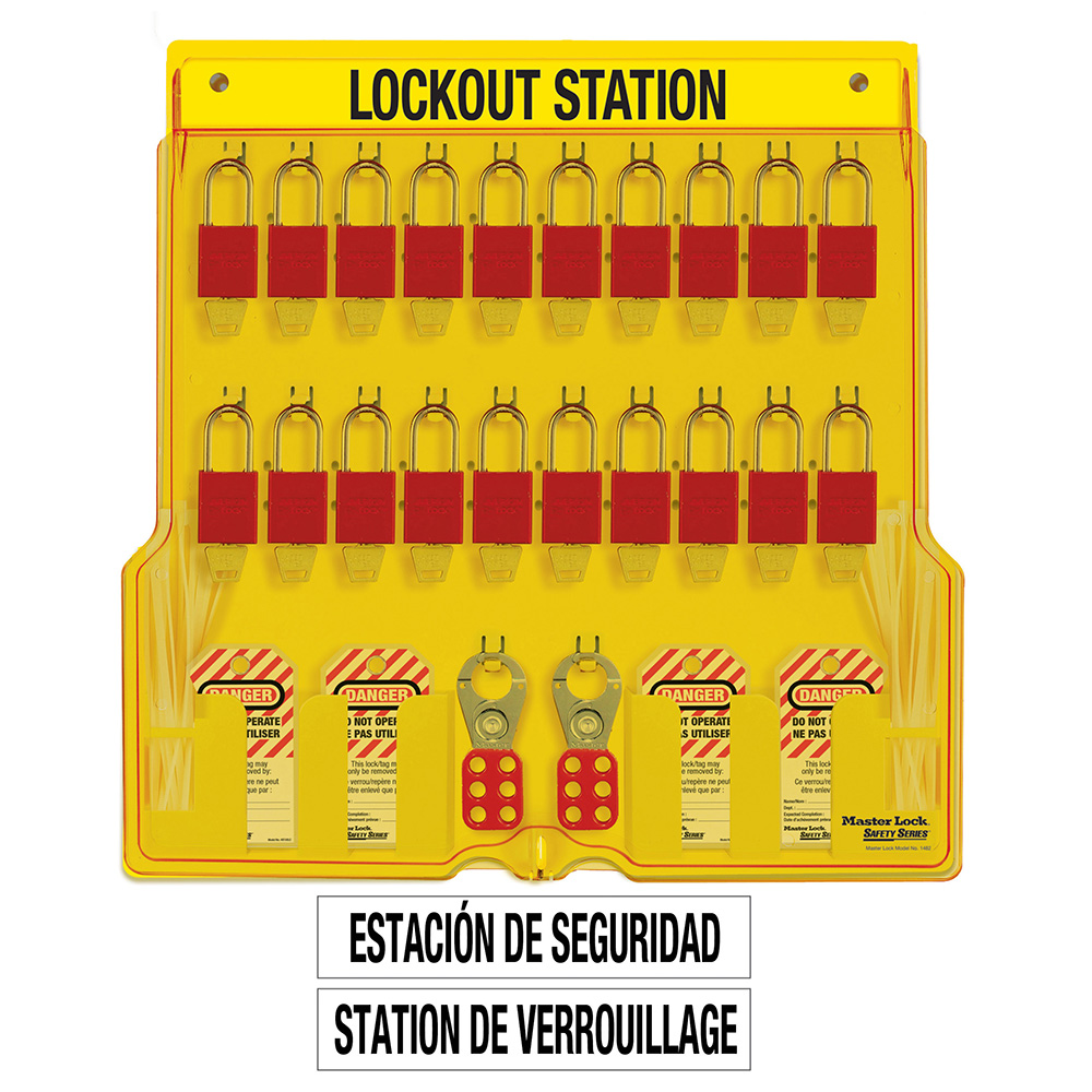 Master Lock 1484BP1106FRC French/English 20-Lock Station. A1106RED Aluminum Padlocks 