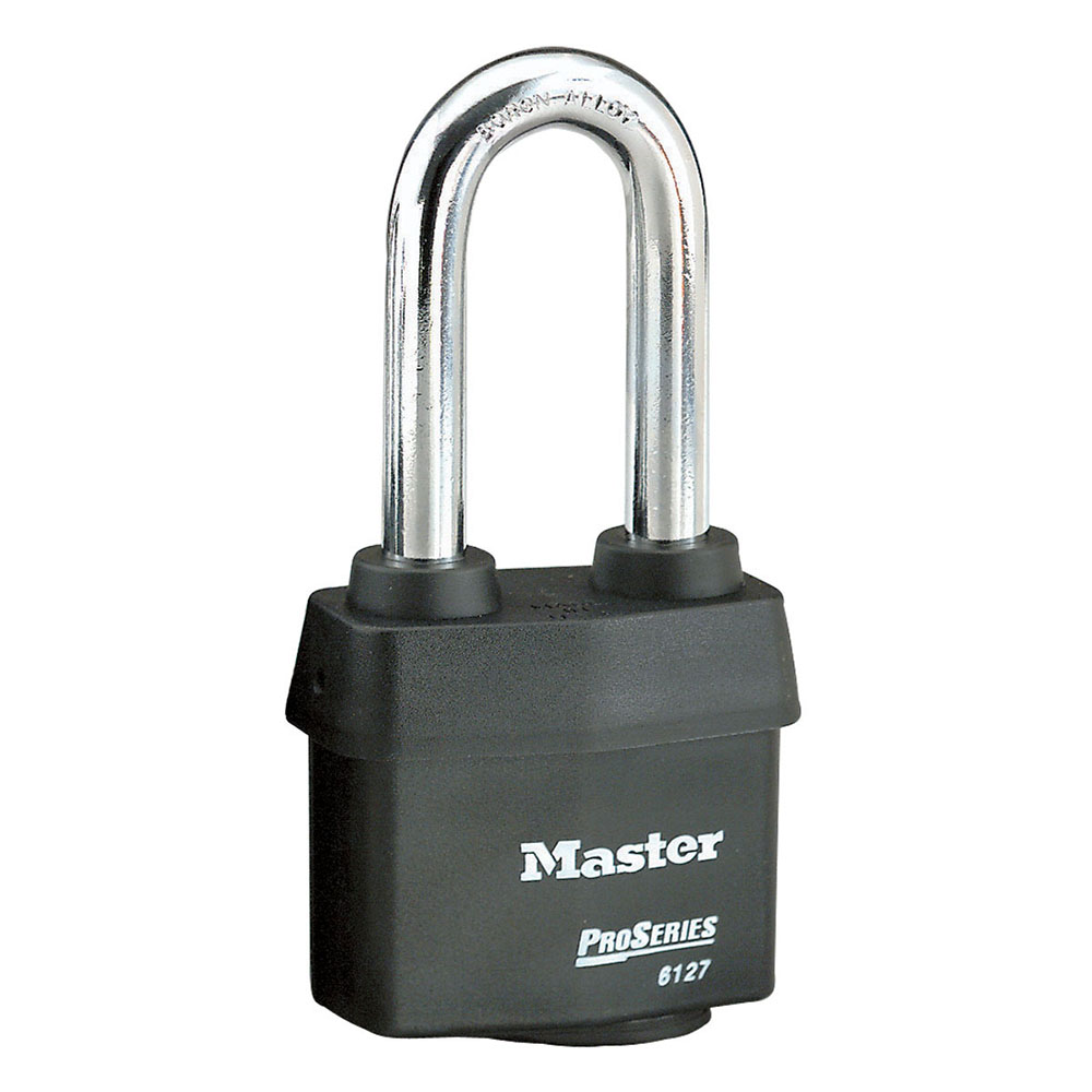 [6127KALJ W1 3252] Master Lock 6127KALJ 2-5/8" (67mm) Wide ProSeries® Weather Tough® Laminated Steel Rekeyable Pin Tumbler Padlock with 2-1/2" (64mm) Shackle, Keyed Alike w/ W1 to 3252 Keyway
