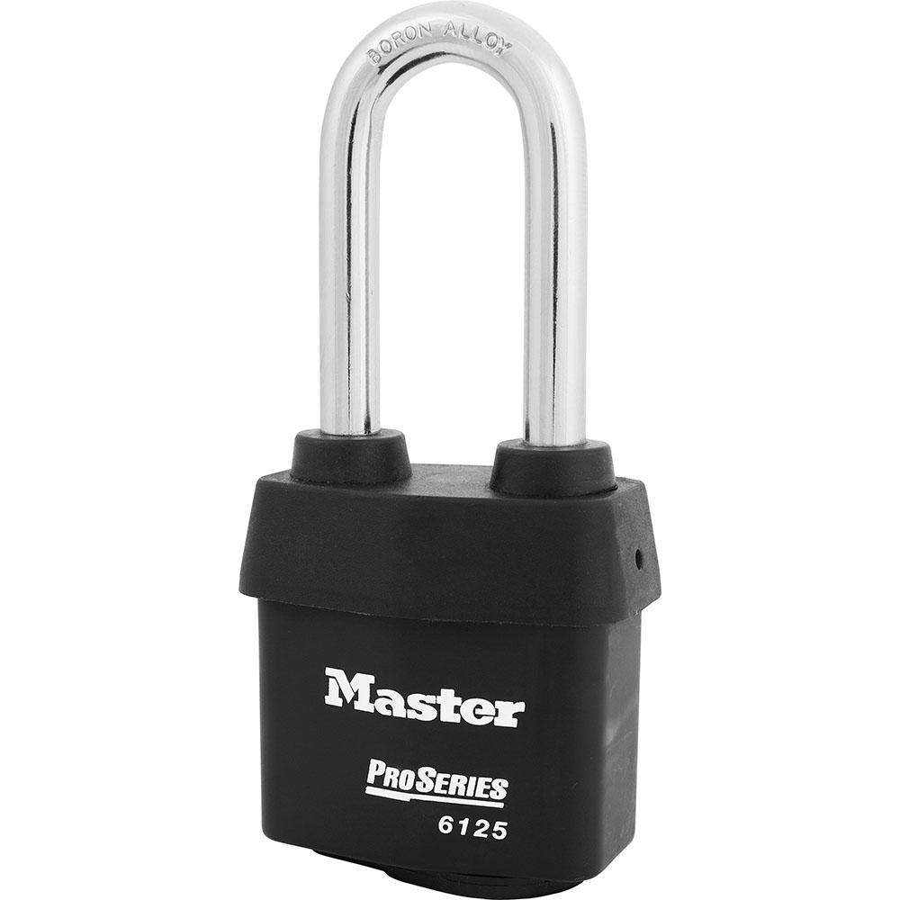 Master Lock 6125KALJ 2-3/8" (60mm) Wide ProSeries® Weather Tough® Laminated Steel Rekeyable Pin Tumbler Padlock with 2-1/2" (64mm) Shackle, Keyed Alike w/ 12G539 Keyway