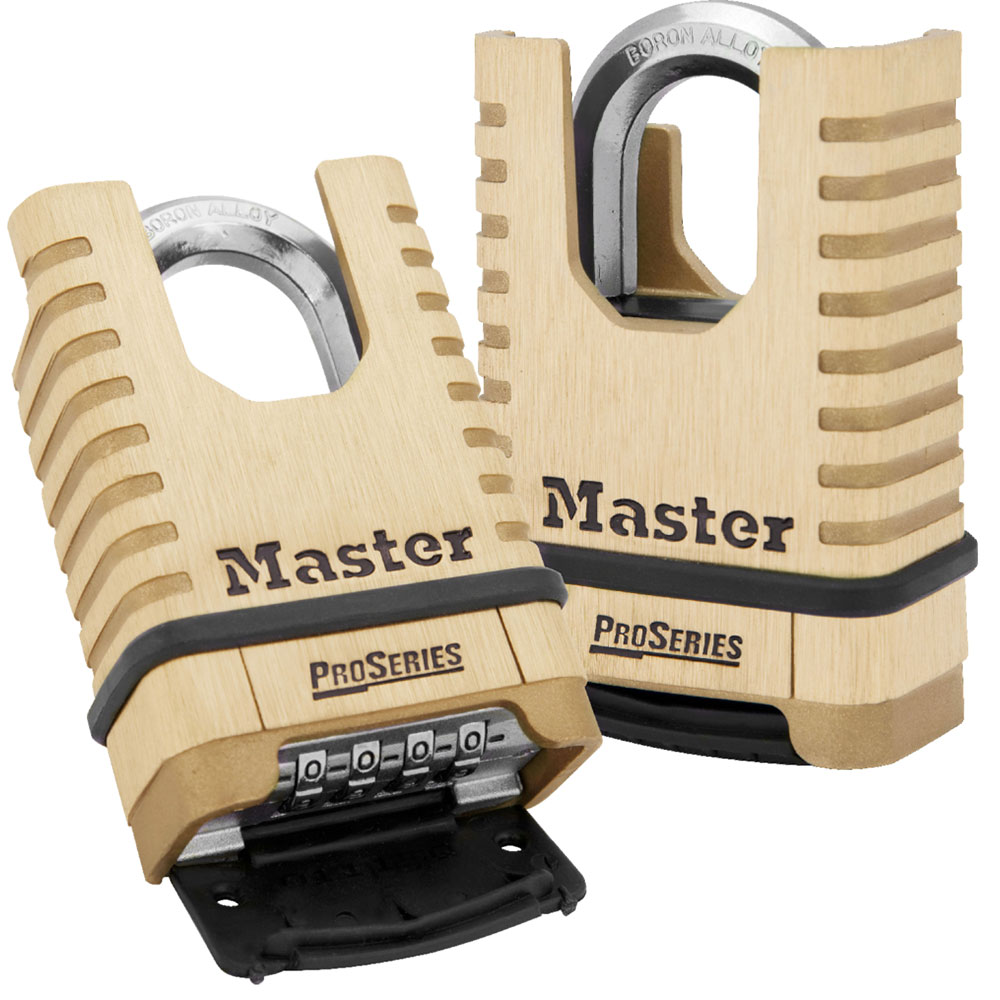 Master Lock 1177 2-1/4" (57mm) Wide ProSeries® Shrouded Brass Resettable Combination Padlock