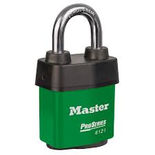 [6121KAGRN 10G001] Master Lock 6121KA 2-1/8" (54mm) Wide ProSeries® Weather Tough® Laminated Steel Rekeyable Pin Tumbler Padlock, Keyed Alike w/ GREEN 10G001 Keyway 