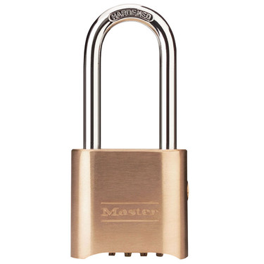 Master Lock 176LH 2" (51mm) Wide Resettable Combination Brass Padlock with 2-1/4" (57mm) Shackle, Supervisory Key Override