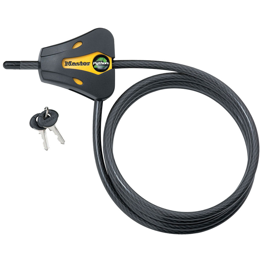 Master Lock 8419KA 6ft (1.8m) Long x 5/16" (8mm) Diameter Python™ Adjustable Locking Cable; Yellow and Black; Keyed Alike