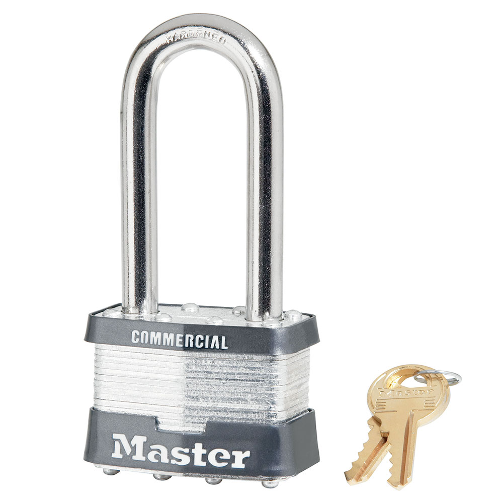 [25LJWO] Master Lock 25LJWO 2" (51mm) Wide Laminated Steel Rekeyable Interchangeable Core Padlock (Without Cylinder), Pin Tumbler Padlock with 2-1/2" (64mm) Shackle