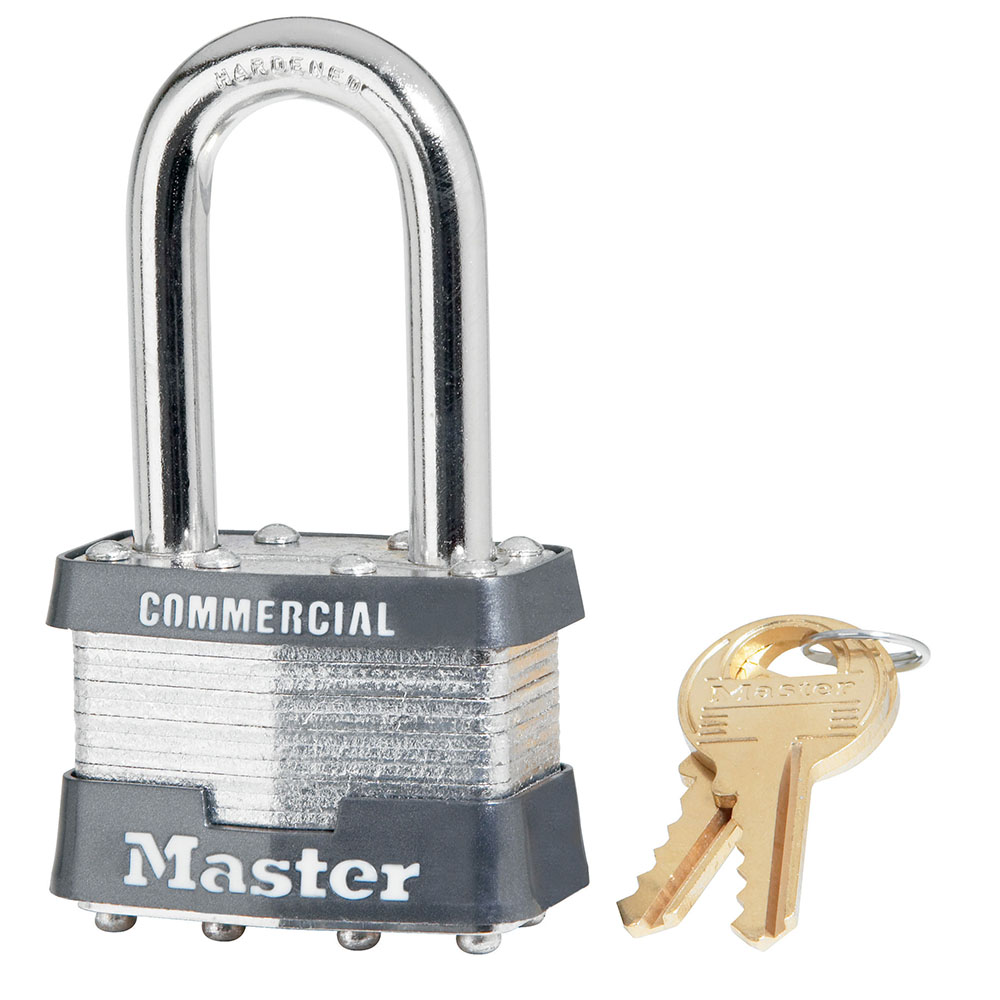 [21KZLF W1] Master Lock 21KZLF 1-3/4" (44mm) Wide Laminated Steel Rekeyable Pin Tumbler Padlock with 1-1/2" (38mm) Shackle, (Zero Bitted) w/ W1 Keyway 