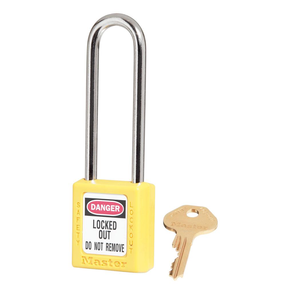 Master Lock 410LTYLW Yellow Zenex™ Thermoplastic Safety Padlock, 1-1/2" (38mm) Wide with 3" (76mm) Shackle
