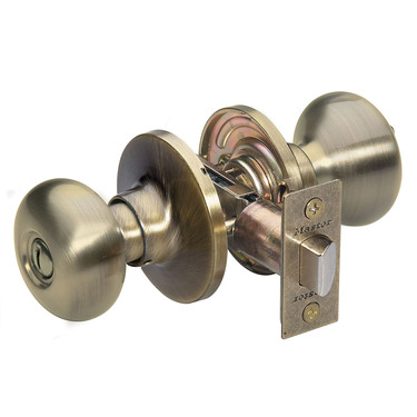 Master Lock BC0305BOX Residential Privacy Biscuit Knob Antique Brass