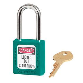 Master Lock 410TEAL Teal Zenex™ Thermoplastic Safety Padlock, 1-1/2" (38mm) Wide with 1-1/2" (38mm) Tall Shackle