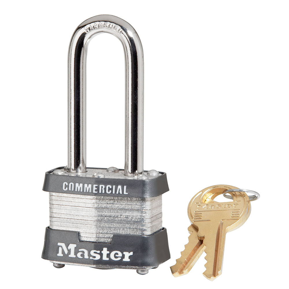 [3KALH 2491] Master Lock 3KALH 1-9/16" (40mm) Wide Laminated Steel Pin Tumbler Padlock with 2" (51mm) Shackle, Keyed Alike w/ 2491 Keyway 