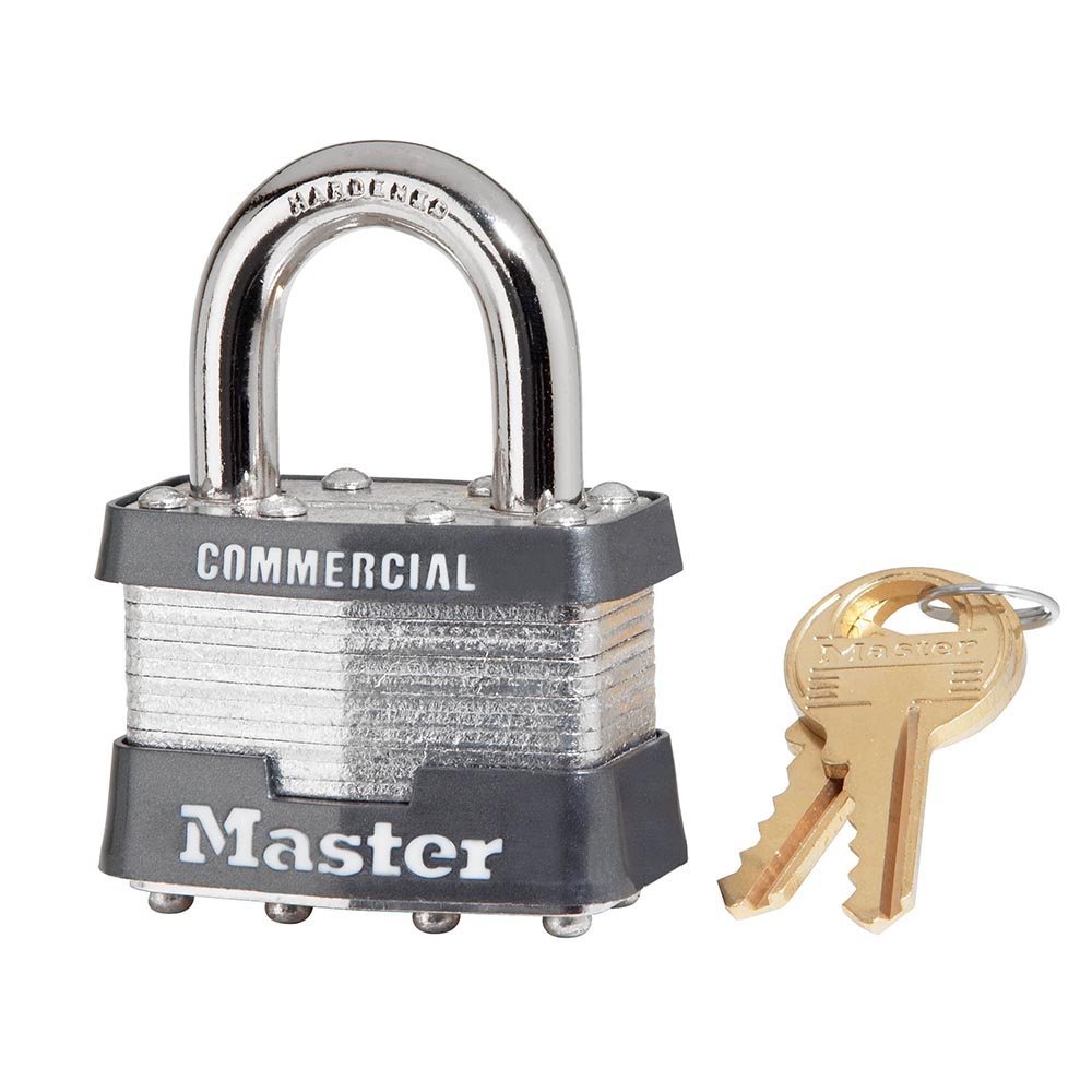 [1KA 2001] Master Lock 1KA 1-3/4" (44mm) Wide Laminated Steel Pin Tumbler Padlock, Keyed Alike w/ 2001 Keyway