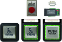 [CX-WC15XFM] Camden Flush Mount AURA Illuminated Push Plate Switch & Assistance Switch System Same operation as CX-WC13 kit with the additional option for flashing 'Assistance Requested' annunication and timed washroom lock 