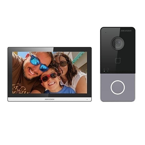 [DS-KIS613-P] HikVision 2MP door station with card reader *1/7'' narrow bezel indoor station *1/12VDC PSU *2/door station rain shield *1