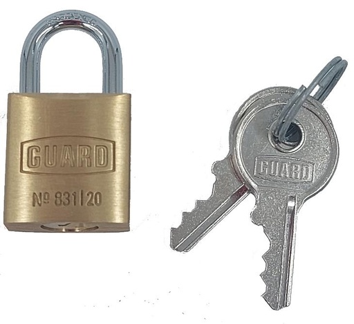 Guard 831 Brass Padlock ¾"(19.4mm)Body ⅜"(9.6mm) Shackle