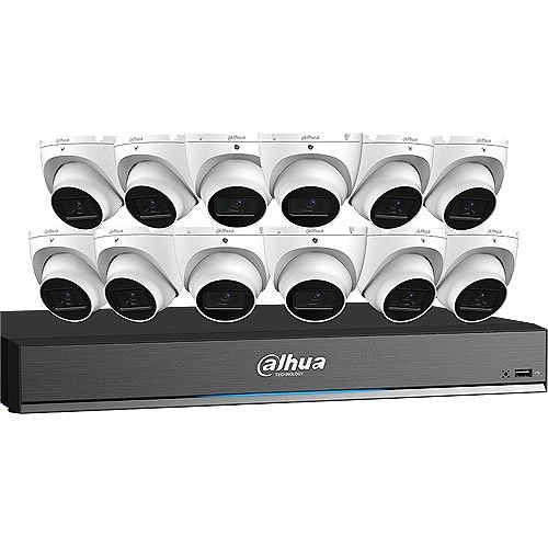 [C868E124A] Dahua C868E124A HDCVI Security System, 13-Piece, Includes (12) Eyeball Cameras and (1) 4K 16-Channel Analytics+ DVR