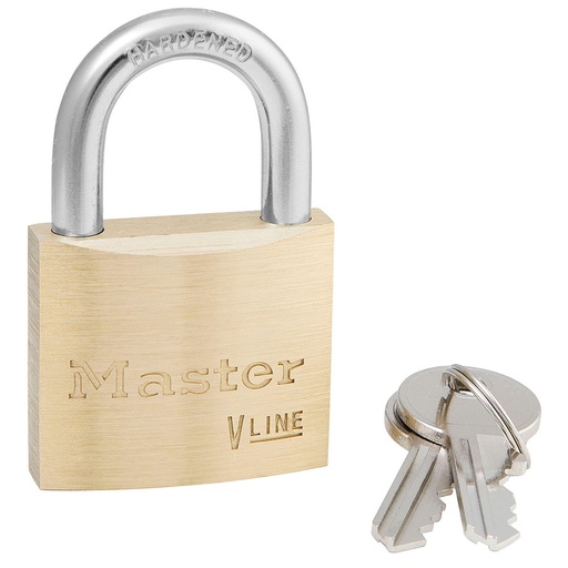 [4140KD] Master Lock 4140KD 1-1/2" (38mm) Wide V-Line Brass Padlock Keyed Different