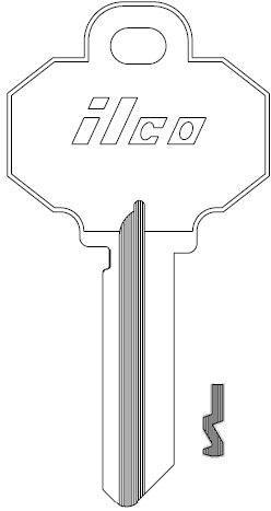 [1510] Ilco 1510 Baldwin Key Blank 5 Pin BW2