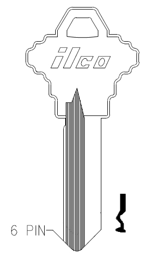 [A1145L] Ilco A1145L Schlage Key Blank SC20